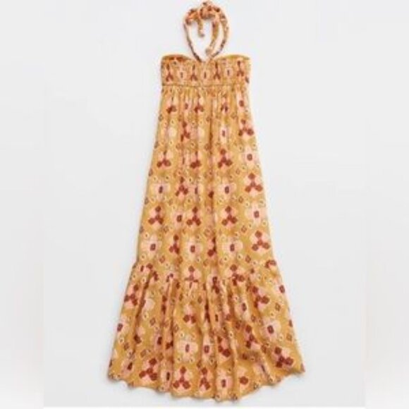 Women's Aerie Halter Strapless Maxi Linen Blend Sundress Boho Beachy Size S - Picture 4 of 13